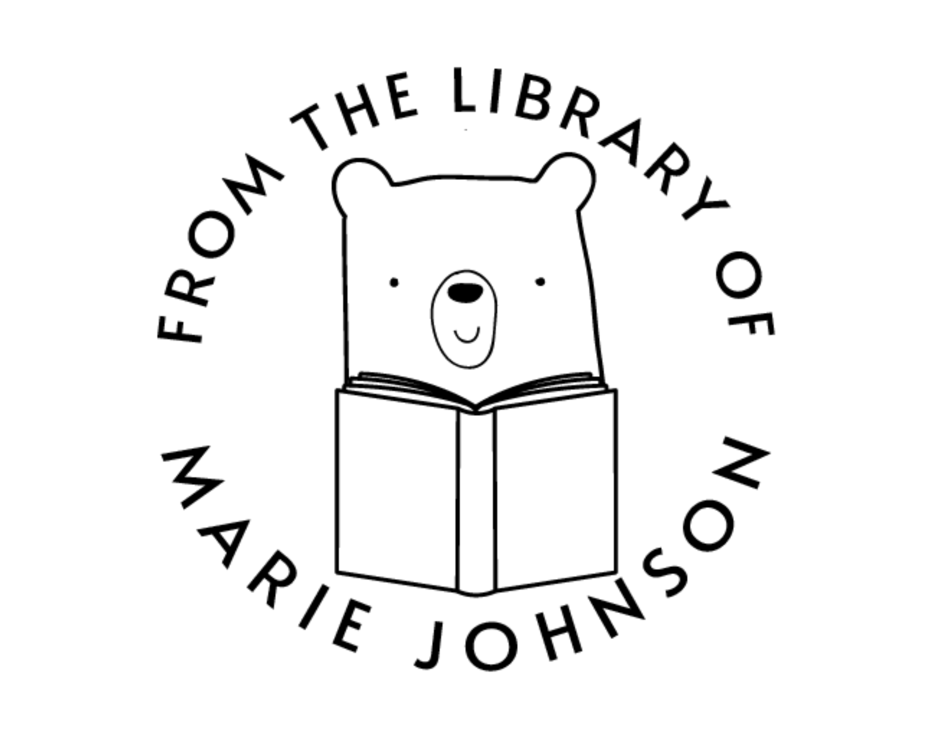 Animals Custom Name Book Stamp - RNDBK-1