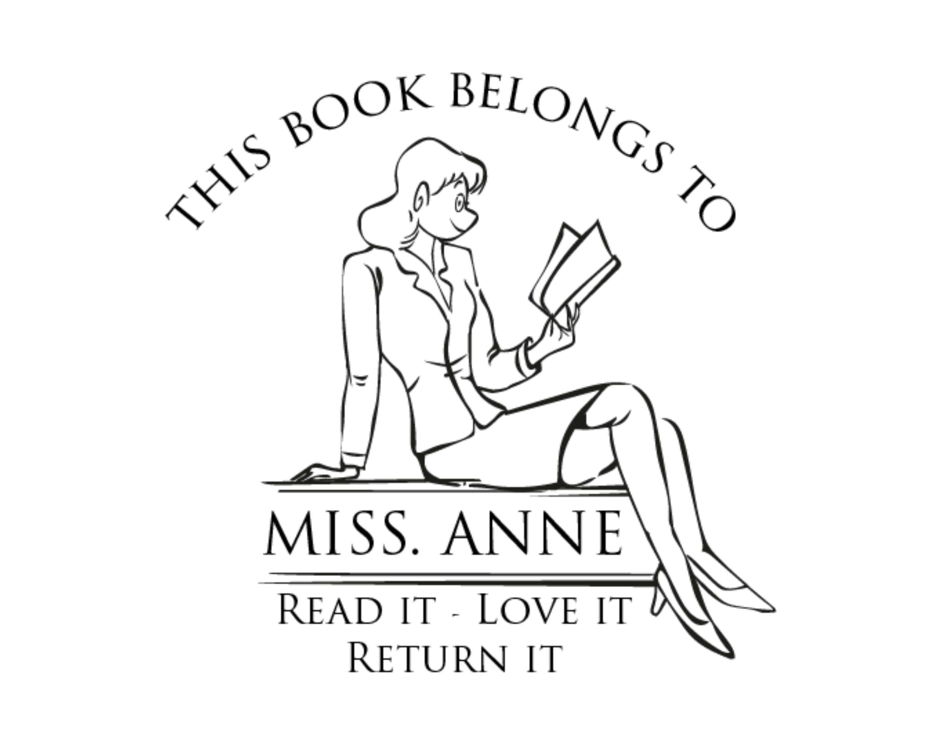 Girl Custom Name Book Stamp - RNDBK-22