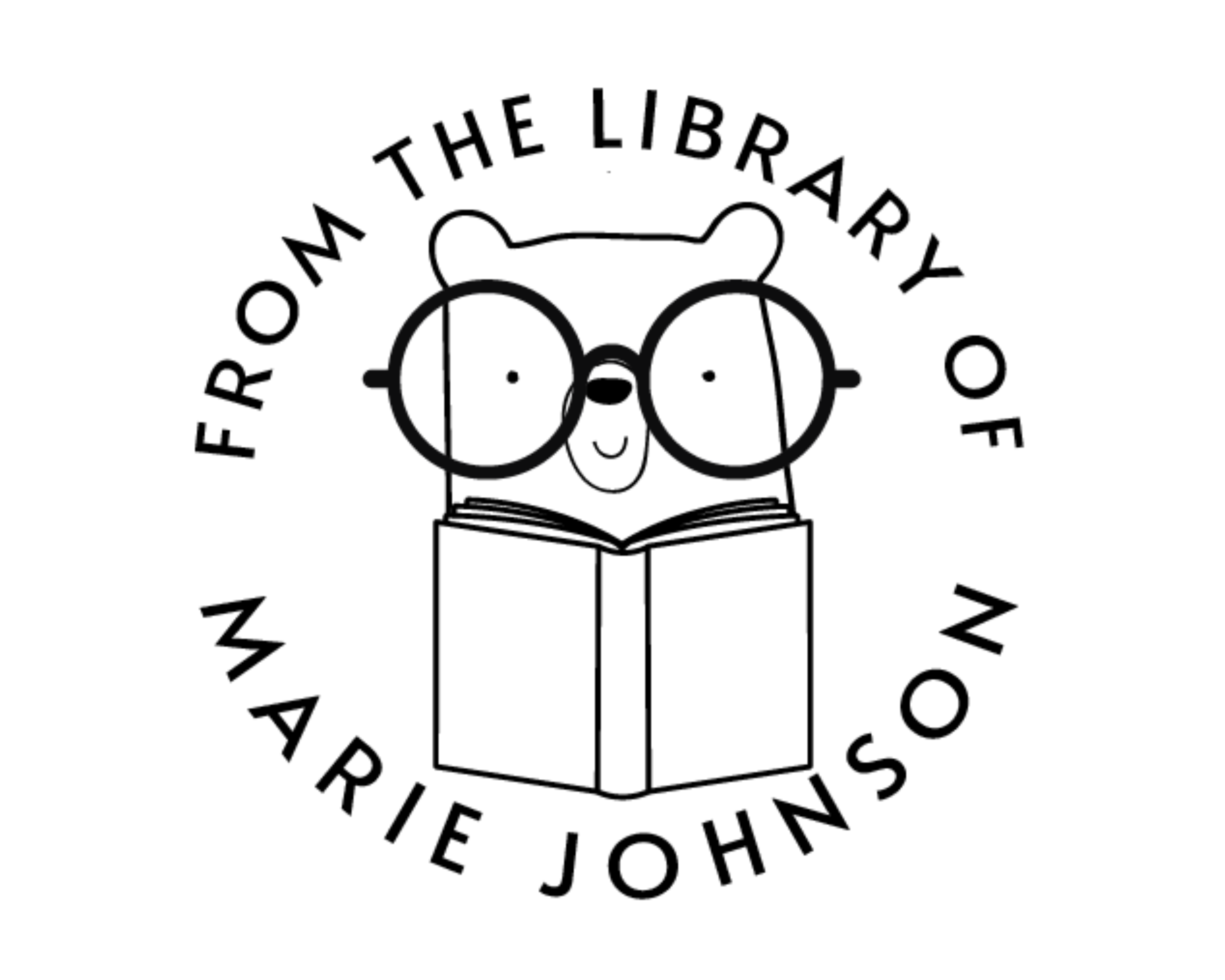 Animals Custom Name Book Stamp - RNDBK-2