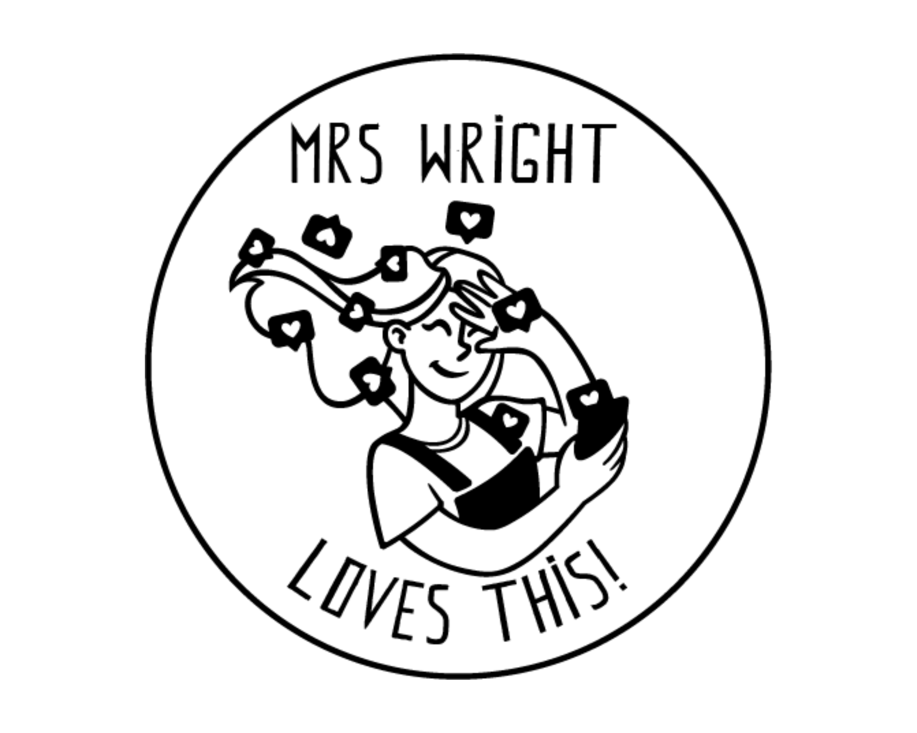 Girl Custom Name Book Stamp - ROUND-TCH-3