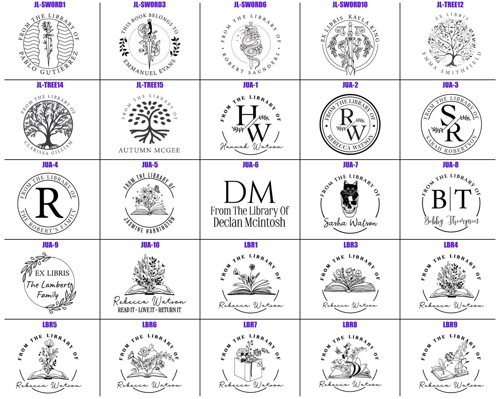 Tree Custom Book Embosser or Library Stamp – Personalised Gift