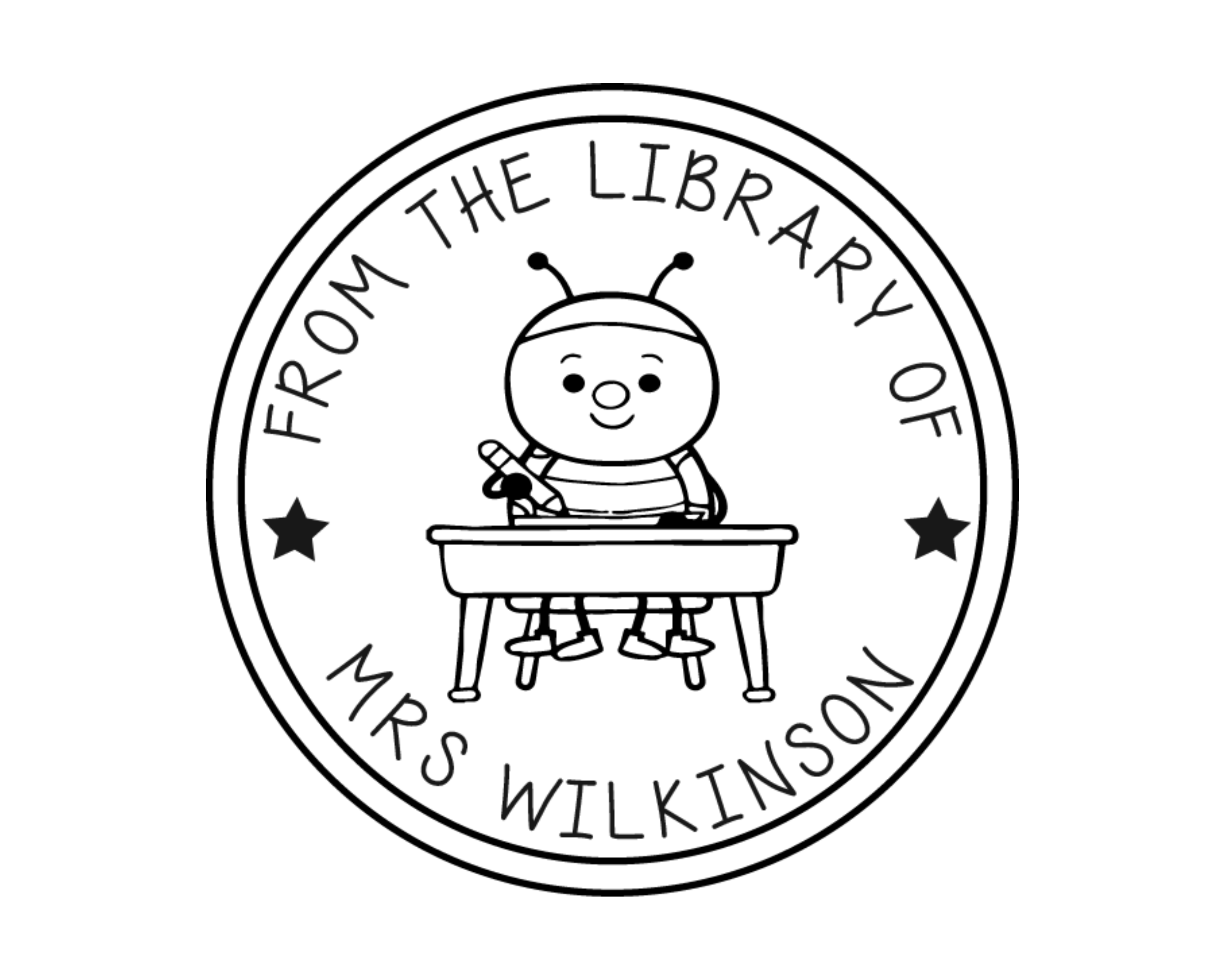 Animals Custom Name Book Stamp - TLBUGDESK