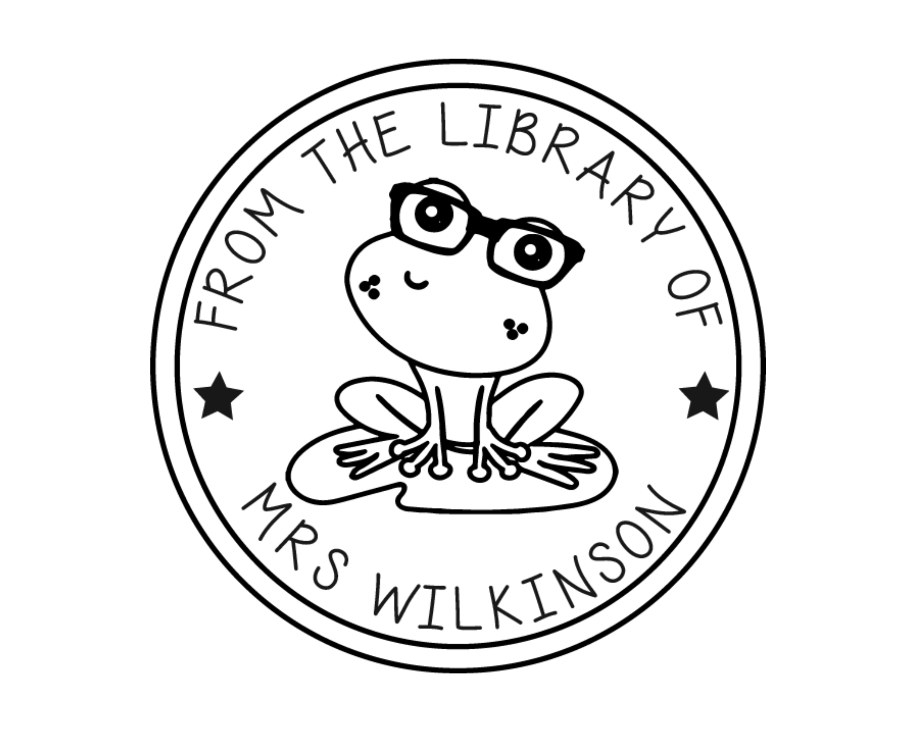 Animals Custom Name Book Stamp - TLFROGLIL