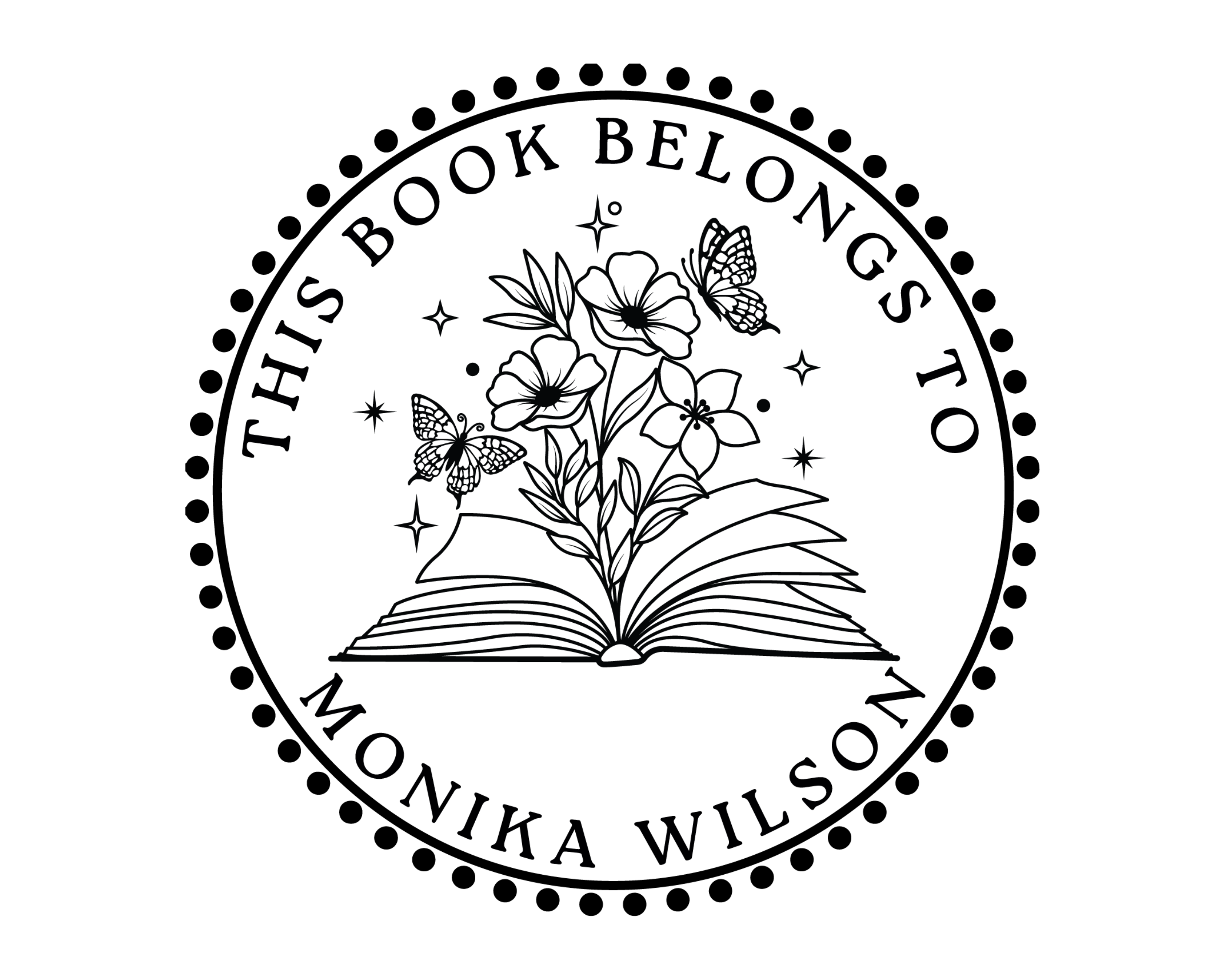 Butterfly Custom Name Book Stamp - TOL-2