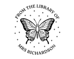 Load image into Gallery viewer, Butterfly Custom Name Book Stamp - TOL-3
