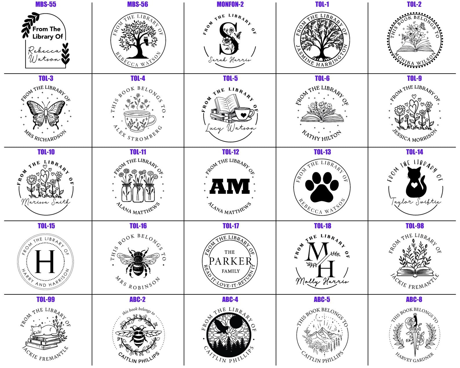 Tree Custom Book Embosser or Library Stamp – Personalised Gift