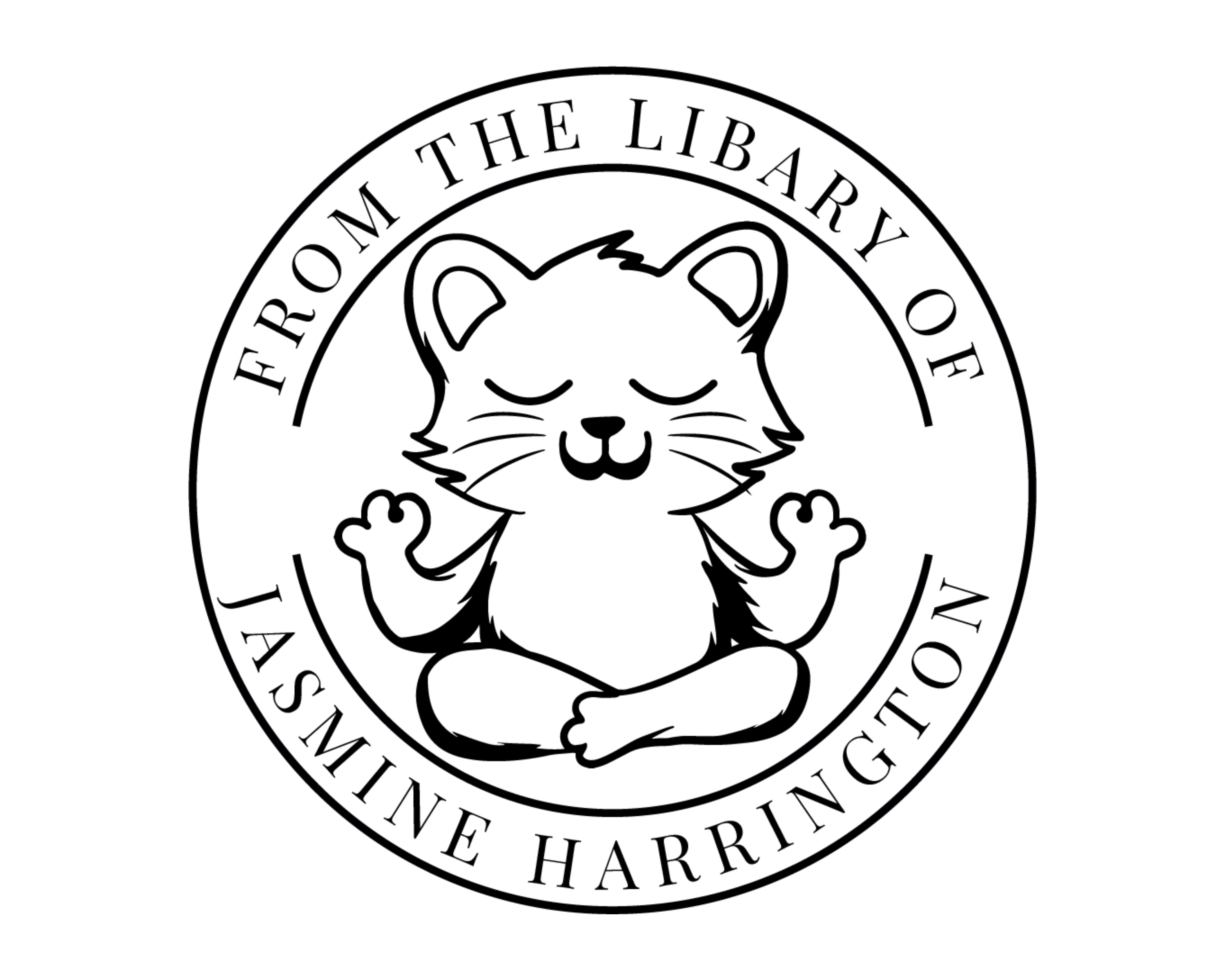 Cat Custom Name Book Stamp - YOGA-CAT