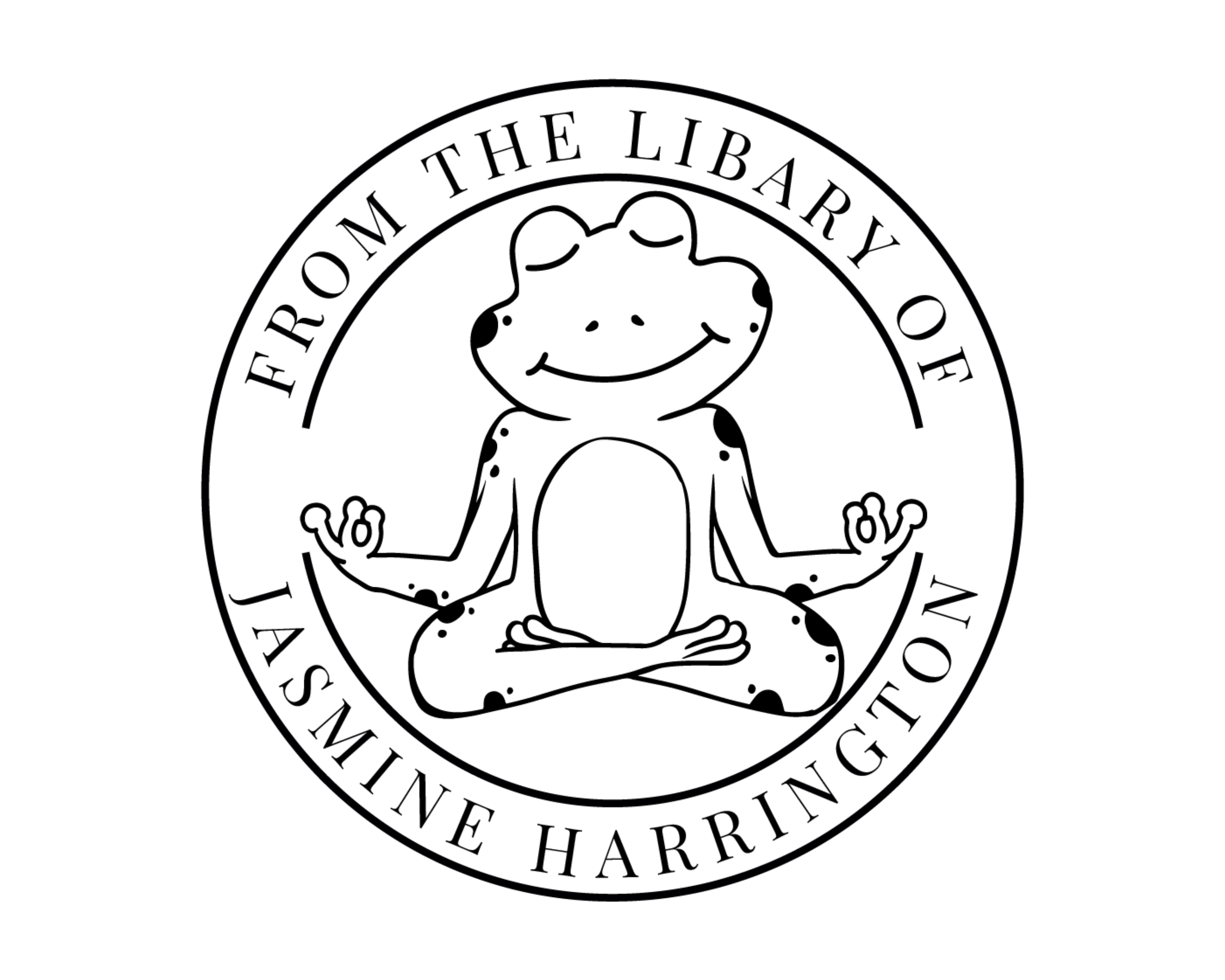 Animals Custom Name Book Stamp - YOGA-FROG