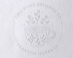 Custom Library Book Embosser - Tea Cups & more