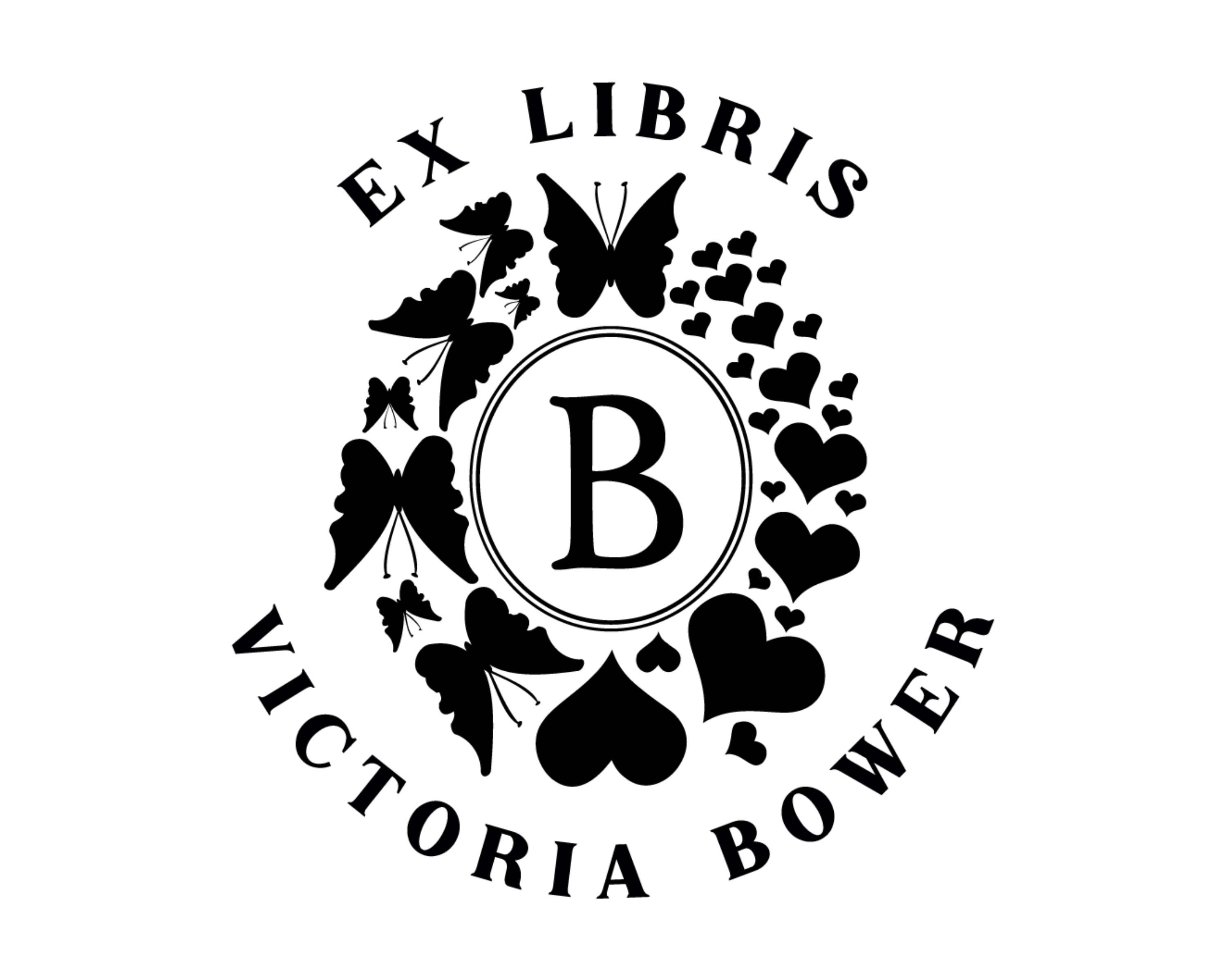 Butterfly Custom Name Book Stamp - butterflymono