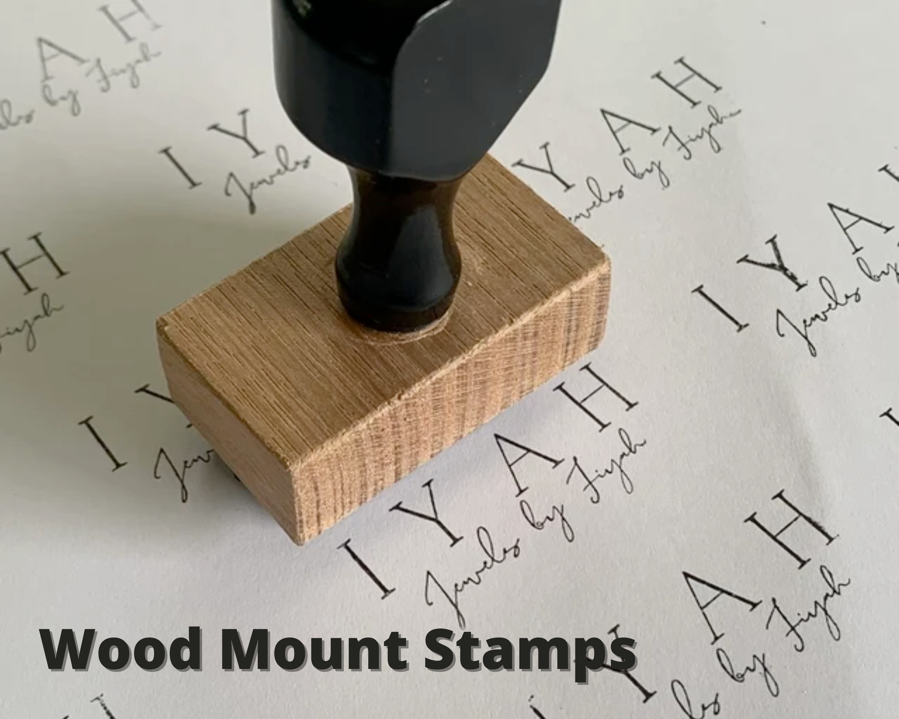Wood Mount Logo Stamp