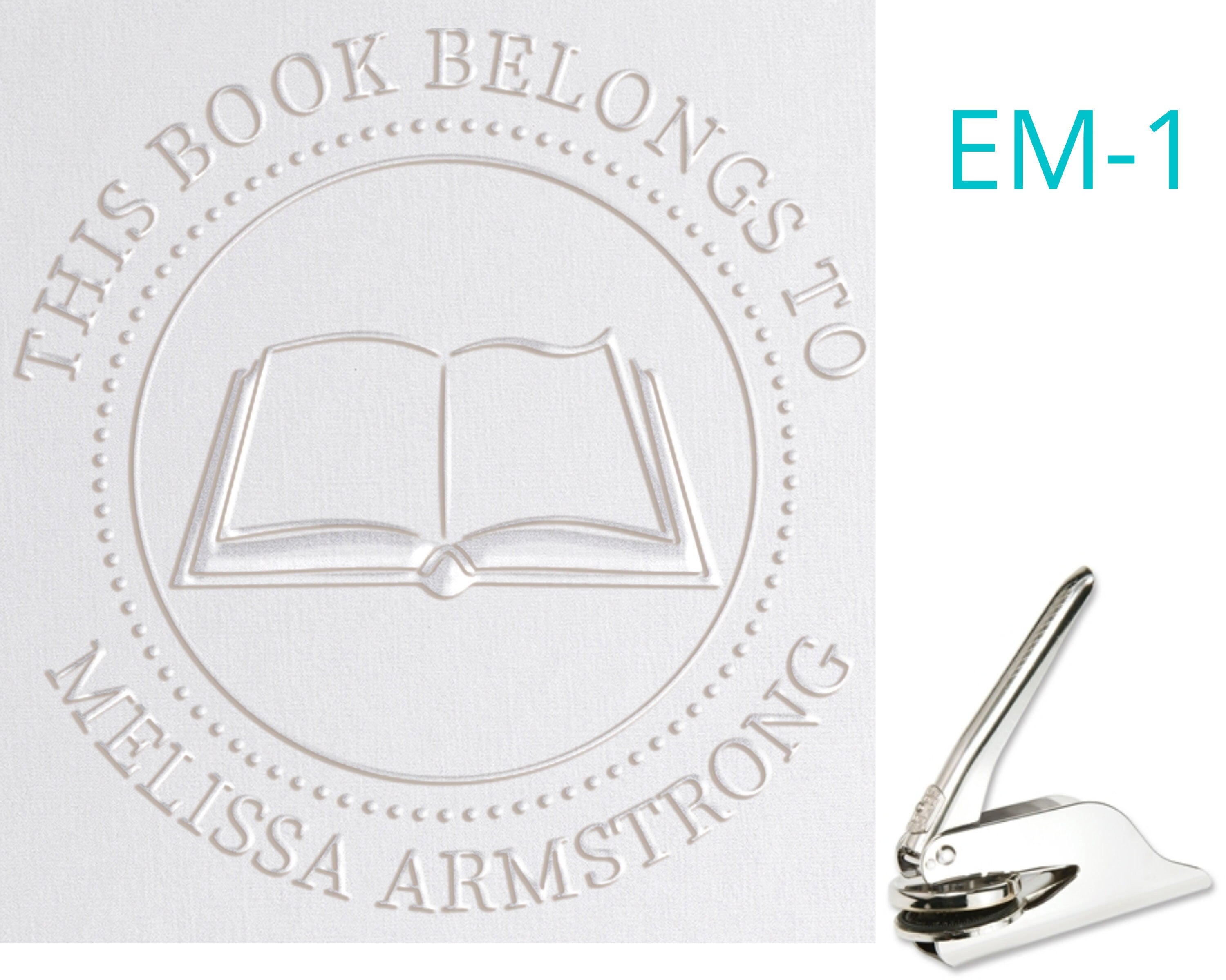 Custom Hand Held Personalized Embosser This Book Belongs To -Name-Embosser  