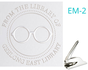 Custom Library Book Embosser - Glasses
