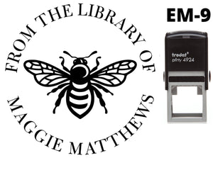 Library Book Stamp Custom - Bee