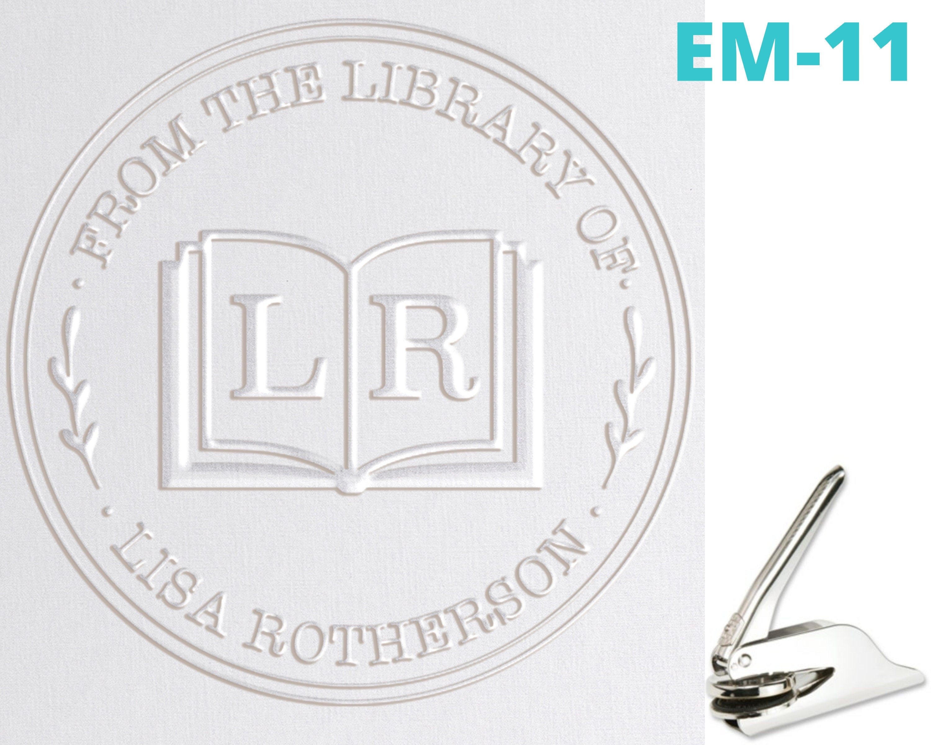 Custom Library Book Embosser - Initials